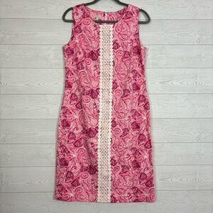 Talbots Pink Shell Sheath Dress Size 10